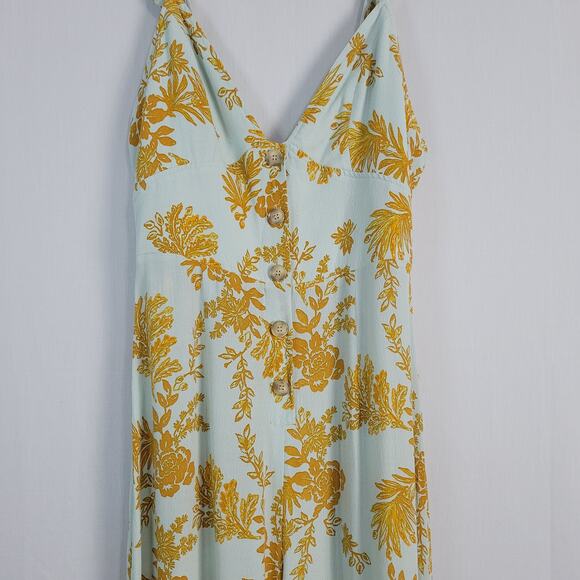 Free People Be The One Jumpsuit sz 4 floral boho festival open back wide leg - Picture 4 of 8